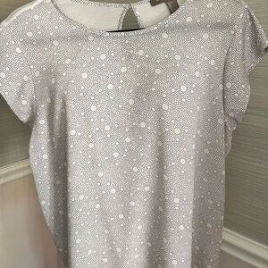 Cap Sleeve black and White Blouse